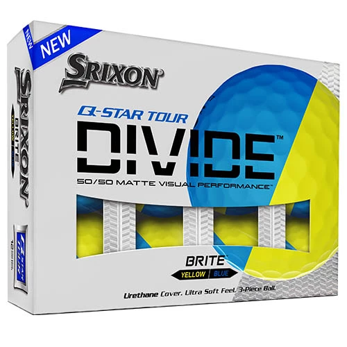 Srixon Q Star Tour Divide Golf Balls - Yellow/Blue 3 Srixon Q Star Tour Divide Golf Balls - Yellow/Blue