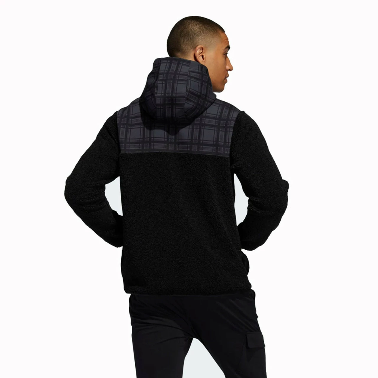 ADIDAS AdiCross Sherpa Plaid 1/4 Zip Sweater 4 ADIDAS AdiCross Sherpa Plaid 1/4 Zip Sweater - Image 2