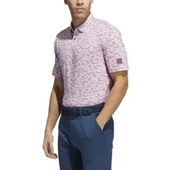 ADIDAS Go-To Camo Print Polo -Cheap The Tee Crest Store adidas go to camo print polo quiet crimson bliss lilac 01 72370.1673905681