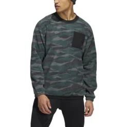 ADIDAS Texture Print Crewneck -Cheap The Tee Crest Store adidas texture print crewneck black shadow green 01 83282.1673905365