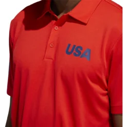 ADIDAS Ultimate365 USA Golf Solid Polo -Cheap The Tee Crest Store adidas ultimate 365 usa golf solid polo red 03 61618.1659043263