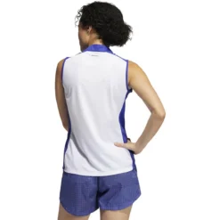 ADIDAS Women's Primeblue Colorblock Racerback Polo -Cheap The Tee Crest Store adidas womens primeblue colorblock racerback polo white 02 10821.1659042809