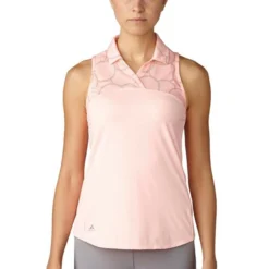 ADIDAS Women's Printed Sport Mesh Sleeveless Polo -Cheap The Tee Crest Store adidas womens printed sport mesh sleeveless polo hazel coral 01 35255.1633461092
