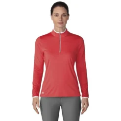 ADIDAS Women's Printed UPF 1/2 Zip Pullover -Cheap The Tee Crest Store adidas womens printed upf 1 2 zip pullover real coral 01 96028.1633101711