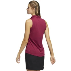 ADIDAS Women's Space-Dyed Sleeveless Polo -Cheap The Tee Crest Store adidas womens space dyed sleeveless polo legacy burgundy black 02 13477.1647975079