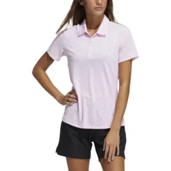ADIDAS Women's Spacedye Polo -Cheap The Tee Crest Store adidas womens spacedye polo white screaming pink 01 16875.1631905137