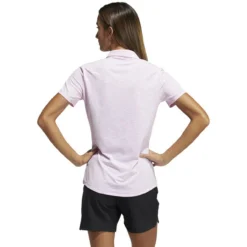 ADIDAS Women's Spacedye Polo -Cheap The Tee Crest Store adidas womens spacedye polo white screaming pink 02 79016.1631905137