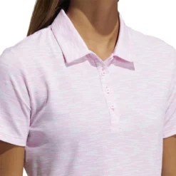 ADIDAS Women's Spacedye Polo -Cheap The Tee Crest Store adidas womens spacedye polo white screaming pink 03 39754.1631905137