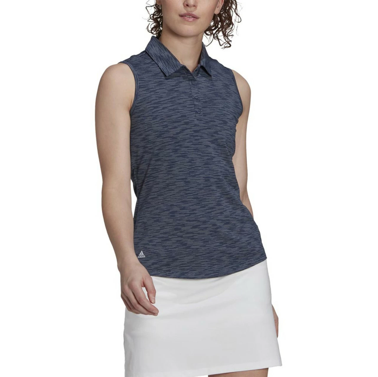 ADIDAS Women's Spacedye Sleeveless Polo 3 ADIDAS Women's Spacedye Sleeveless Polo