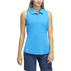 ADIDAS Women's Ultimate 365 Solid Sleeveless Polo -Cheap The Tee Crest Store adidas womens ultimate 365 solid sleeveless polo blue rush 01 45100.1662670227