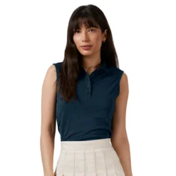 Antigua Women's Tribute Sleeveless Polo -Cheap The Tee Crest Store antigua womens tribute sleeveless polo navy 01 01458.1676588947