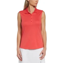 Callaway Women's Solid Knit Sleeveless Polo -Cheap The Tee Crest Store callaway womens solid knit sleeveless polo geranium 01 45683.1656597778