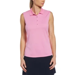 Callaway Women's Solid Knit Sleeveless Polo -Cheap The Tee Crest Store callaway womens solid knit sleeveless polo pink sunset 01 89956.1656597778