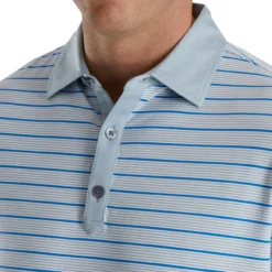 FootJoy Accented Stripe Lisle Self Collar Polo -Cheap The Tee Crest Store footjoy accented stripe lisle self collar polo dove grey white royal 03 96343.1673904916