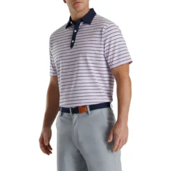 FootJoy Accented Stripe Lisle Self Collar Polo -Cheap The Tee Crest Store footjoy accented stripe lisle self collar polo lavender white navy 01 89212.1673905424