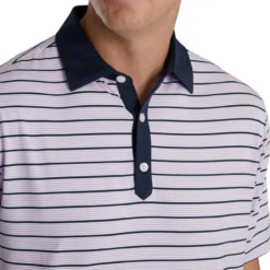 FootJoy Accented Stripe Lisle Self Collar Polo -Cheap The Tee Crest Store footjoy accented stripe lisle self collar polo lavender white navy 03 82088.1673906618