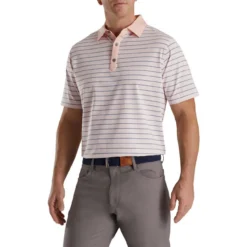 FootJoy Accented Stripe Lisle Self Collar Polo -Cheap The Tee Crest Store footjoy accented stripe lisle self collar polo quartz pink white graphite 01 50186.1673903542
