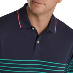FootJoy Breton Stripe Stretch Pique Knit Collar Polo -Cheap The Tee Crest Store footjoy breton stripe stretch pique knit collar polo sea green watermelon 03 82363.1673901146