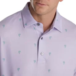FootJoy Cactus Print Lisle Self Collar Polo -Cheap The Tee Crest Store footjoy cactus print lisle self collar polo dusty purple 03 75030.1673901887