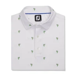FootJoy Cactus Print Lisle Self Collar Polo -Cheap The Tee Crest Store footjoy cactus print lisle self collar polo white 04 81522.1673899403