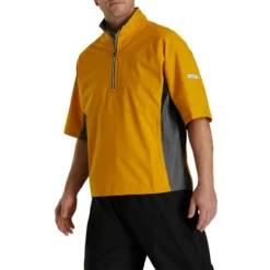 FootJoy FJ Hydrolite Short Sleeve Rain Shirt -Cheap The Tee Crest Store footjoy fj hydrolite short sleeve rain shirt mustard charcoal black 02 66255.1676494358