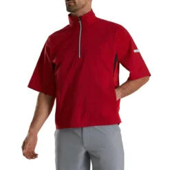 FootJoy FJ Hydrolite Short Sleeve Rain Shirt -Cheap The Tee Crest Store footjoy fj hydrolite short sleeve rain shirt red 02 98762.1676494360