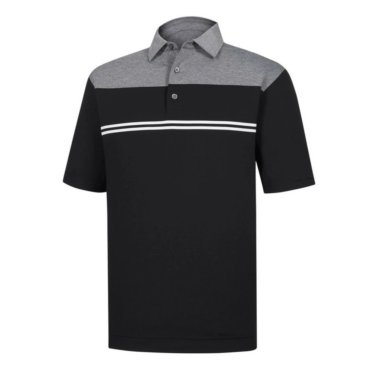 FootJoy Heather Color Block Lisle Self Collar Polo 3 FootJoy Heather Color Block Lisle Self Collar Polo