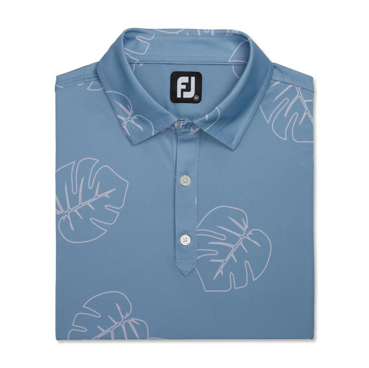 FootJoy Jungle Leaf Print Lisle Self Collar Polo 10 FootJoy Jungle Leaf Print Lisle Self Collar Polo - Image 8