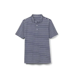 FootJoy Junior Striped Pique Self Collar Polo -Cheap The Tee Crest Store footjoy junior striped pique self collar polo navy white 01 84291.1676591799