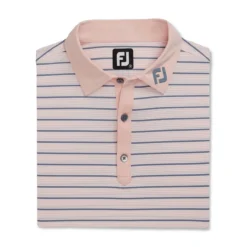 FootJoy Lisle Accented Stripe Self Collar Polo - FJ Logo -Cheap The Tee Crest Store footjoy lisle accented stripe self collar polo fj logo pink white graphite 01 96048.1673903199