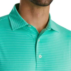 FootJoy Lisle Classic Pencil Stripe Polo -Cheap The Tee Crest Store footjoy lisle classic pencil stripe polo green white 03 12127.1673899876