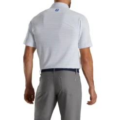 FootJoy Lisle Classic Pencil Stripe Polo -Cheap The Tee Crest Store footjoy lisle classic pencil stripe polo white royal 02 93915.1673900173