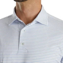 FootJoy Lisle Classic Pencil Stripe Polo -Cheap The Tee Crest Store footjoy lisle classic pencil stripe polo white royal 03 84407.1673901067