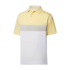 FootJoy Lisle Color Block Self Collar Polo -Cheap The Tee Crest Store footjoy lisle color block self collar polo lemonade white dove grey 01 43069.1676597080