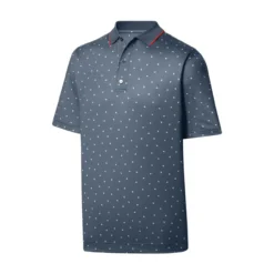 FootJoy Lisle Push Play Print Knit Collar Polo -Cheap The Tee Crest Store footjoy lisle push play print knit collar polo graphite white 01 80028.1648733202