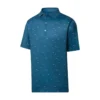 FootJoy Lisle School Of Fish Print Self Collar Polo -Cheap The Tee Crest Store footjoy lisle school of fish print self collar polo ink 01 92092.1648732955