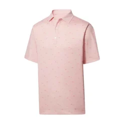 FootJoy Lisle School Of Fish Print Self Collar Polo -Cheap The Tee Crest Store footjoy lisle school of fish print self collar polo quartz pink 01 17929.1648732955
