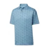 FootJoy Lisle Shadow Palm Print Self Collar Polo -Cheap The Tee Crest Store footjoy lisle shadow palm print self collar polo ink dusk blue 01 39636.1649086936