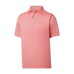 FootJoy Lisle Triple Pinstripe Self Collar Polo -Cheap The Tee Crest Store footjoy lisle triple pinstripe self collar polo coral 01 46357.1676597079