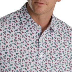 FootJoy Mini Floral Print Lisle Self Collar Polo 16 FootJoy Mini Floral Print Lisle Self Collar Polo -Cheap The Tee Crest Store footjoy mini floral print lisle self collar polo white watermelon sea green 03 91804.1673899882