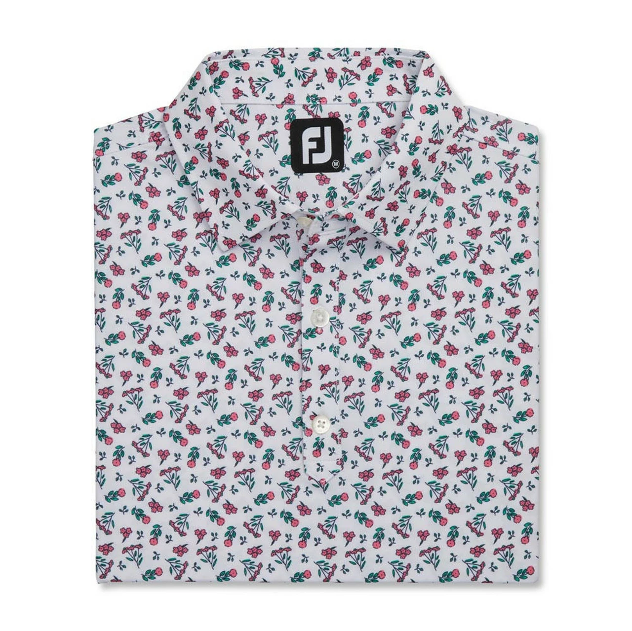 FootJoy Mini Floral Print Lisle Self Collar Polo 10 FootJoy Mini Floral Print Lisle Self Collar Polo - Image 8