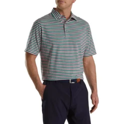FootJoy Multi Stripe Lisle Self Collar Polo