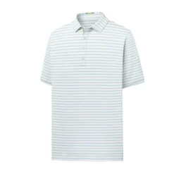 FootJoy Pique Mixed Stripe Self Collar Polo -Cheap The Tee Crest Store footjoy pique mixed stripe self collar polo white ice blue 01 69218.1632336474