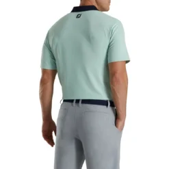 FootJoy Solid Stretch Pique With Stripe Placket Knit Collar Polo -Cheap The Tee Crest Store footjoy solid stretch pique with stripe placket knit collar polo sage 02 60617.1673903066