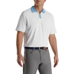 FootJoy Solid Stretch Pique With Stripe Placket Knit Collar Polo -Cheap The Tee Crest Store footjoy solid stretch pique with stripe placket knit collar polo white 01 13309.1673901099