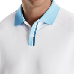 FootJoy Solid Stretch Pique With Stripe Placket Knit Collar Polo -Cheap The Tee Crest Store footjoy solid stretch pique with stripe placket knit collar polo white 03 99963.1673900360