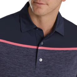 FootJoy Spacedye Block Lisle Self Collar Polo -Cheap The Tee Crest Store footjoy spacedye block lisle self collar polo navy 03 25483.1673901588
