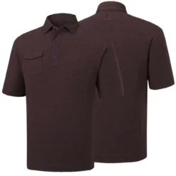 FootJoy Spun Poly Chest Pocket Polo - Self Collar - Closeout -Cheap The Tee Crest Store footjoy spun poly chest pocket polo self collar heather plum 01 77261.1632420481