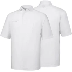 FootJoy Spun Poly Chest Pocket Polo - Self Collar - Closeout -Cheap The Tee Crest Store footjoy spun poly chest pocket polo self collar white 01 92767.1632420481