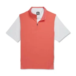 FootJoy Stretch Woven Vest With Knit Accents -Cheap The Tee Crest Store footjoy stetch woven vest with knit accents coral 04 15386.1673903325